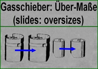 Gasschieber-Übergrössen/ oversize slides